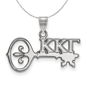 Sterling Silver Kappa Kappa Gamma Small Pendant Necklace - 24 Inch